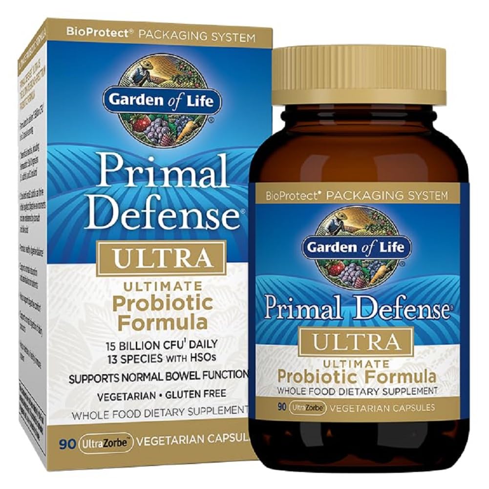 Garden of Life Primal Defense Ultra en botella, cápsulas para apoyo digestivo diario