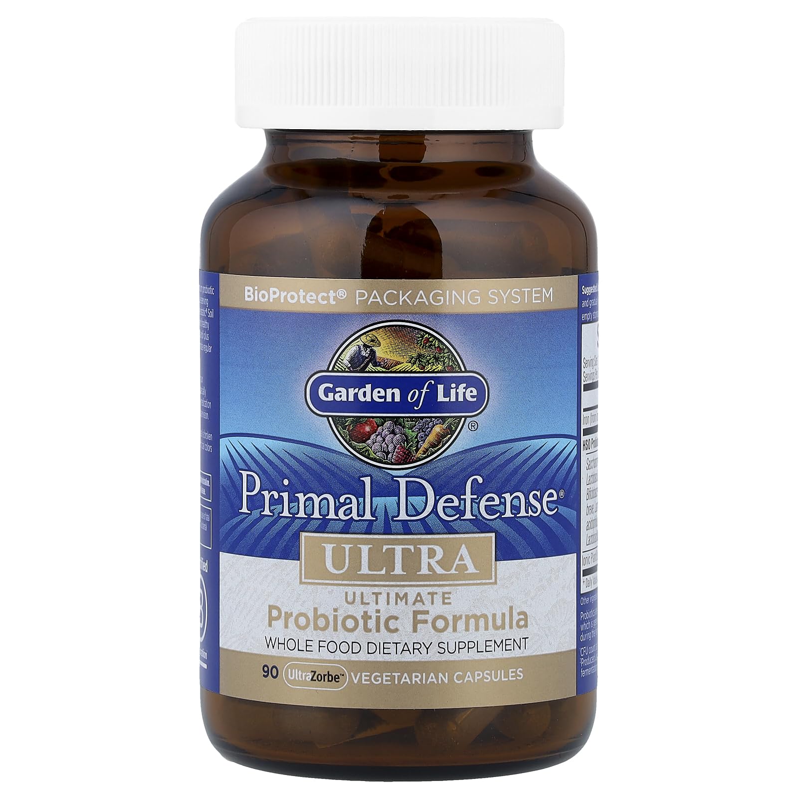 Garden of Life Primal Defense Ultra etiqueta clara para opciones vegetarianas y sin gluten