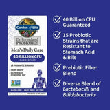 Envase de Garden of Life Probiotics para Hombres, conserva calidad.