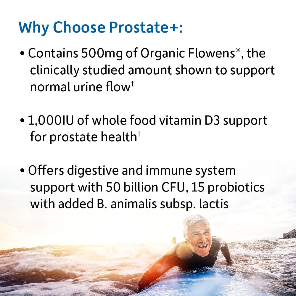 Garden of Life Prostate+ cápsulas vegetarianas para conveniencia diaria.