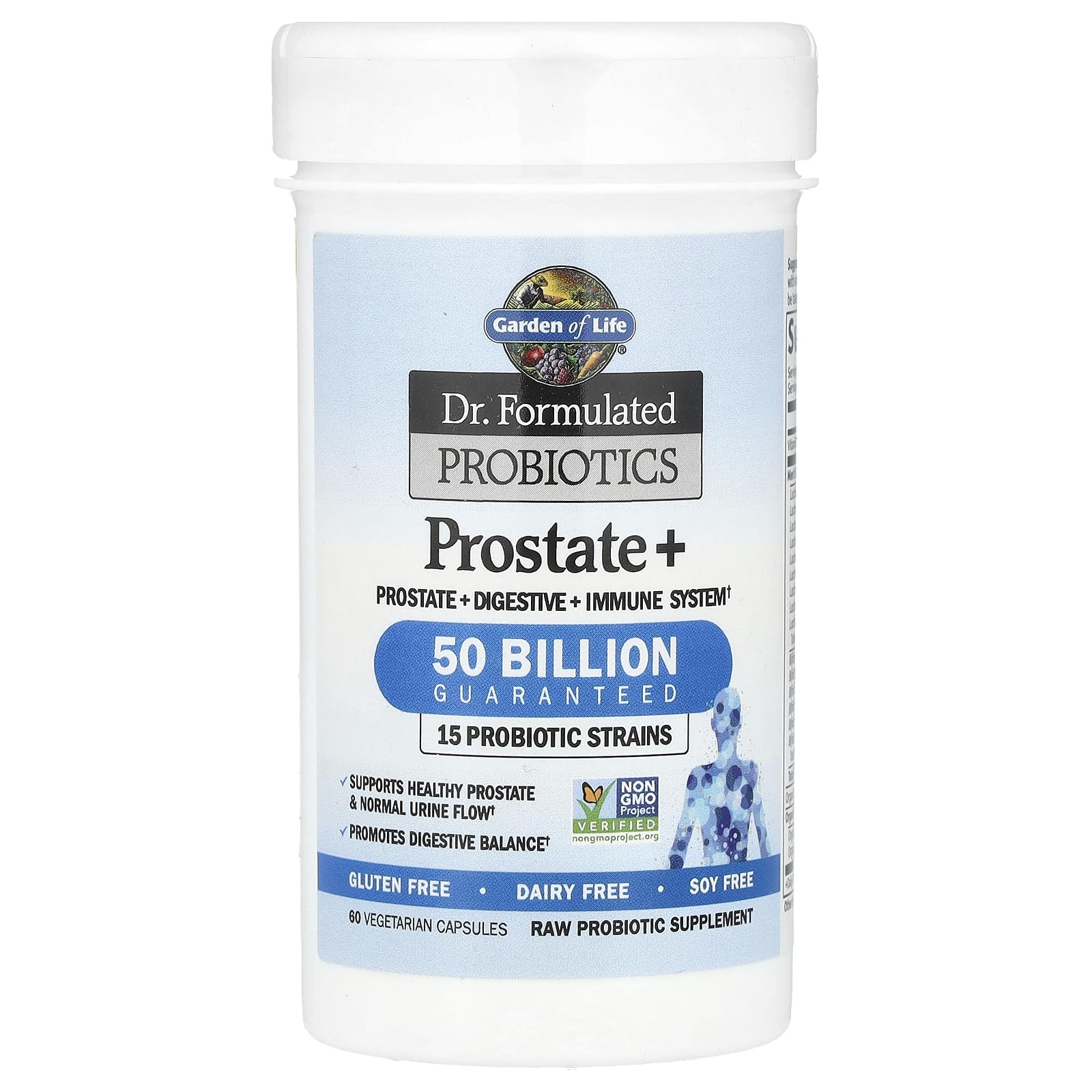 Garden of Life Prostate+ cápsulas: enfoque en apoyo digestivo gracias a los probióticos
