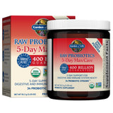 Garden of Life Raw Probiotics 5-Day Max Care, bote de polvo, apoya la salud digestiva diaria