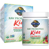 Garden of Life Raw Probiotics Kids, botella vertido, fácil de añadir a bebidas diarias.