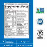 Garden of Life Raw Probiotics Men 50 & Wiser, etiqueta nutricional clara, información transparente.