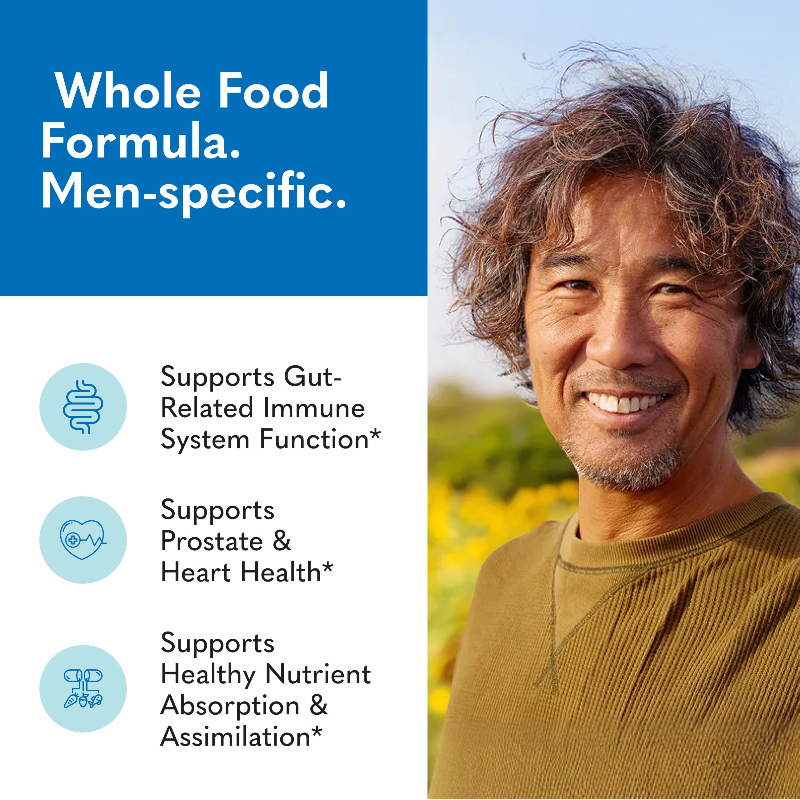 Garden of Life Raw Probiotics Men 50 & Wiser, mezcla de probióticos con 32 cepas.