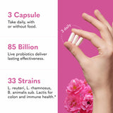 Garden of Life Raw Probióticos Mujeres 50 y Más Sabias: interior de envase con múltiples cepas