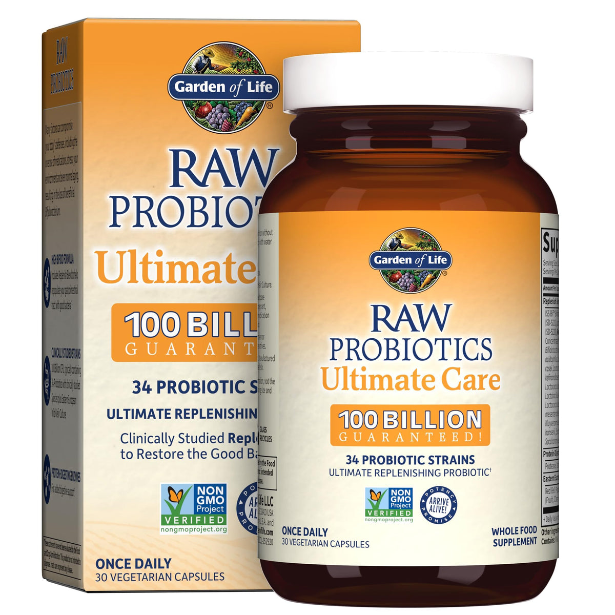 Garden of Life Raw Probiotics Ultimate Care cápsulas vegetarianas para apoyo digestivo diario