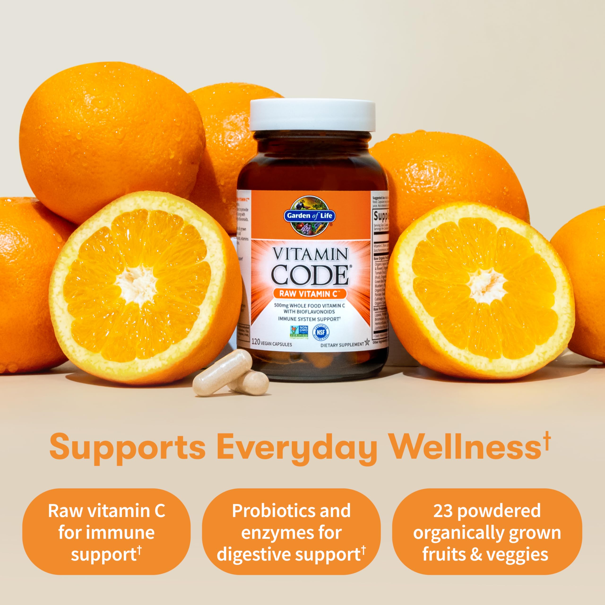 Garden of Life Vitamin Code Raw Vitamin C: mezcla de frutas y verduras crudas
