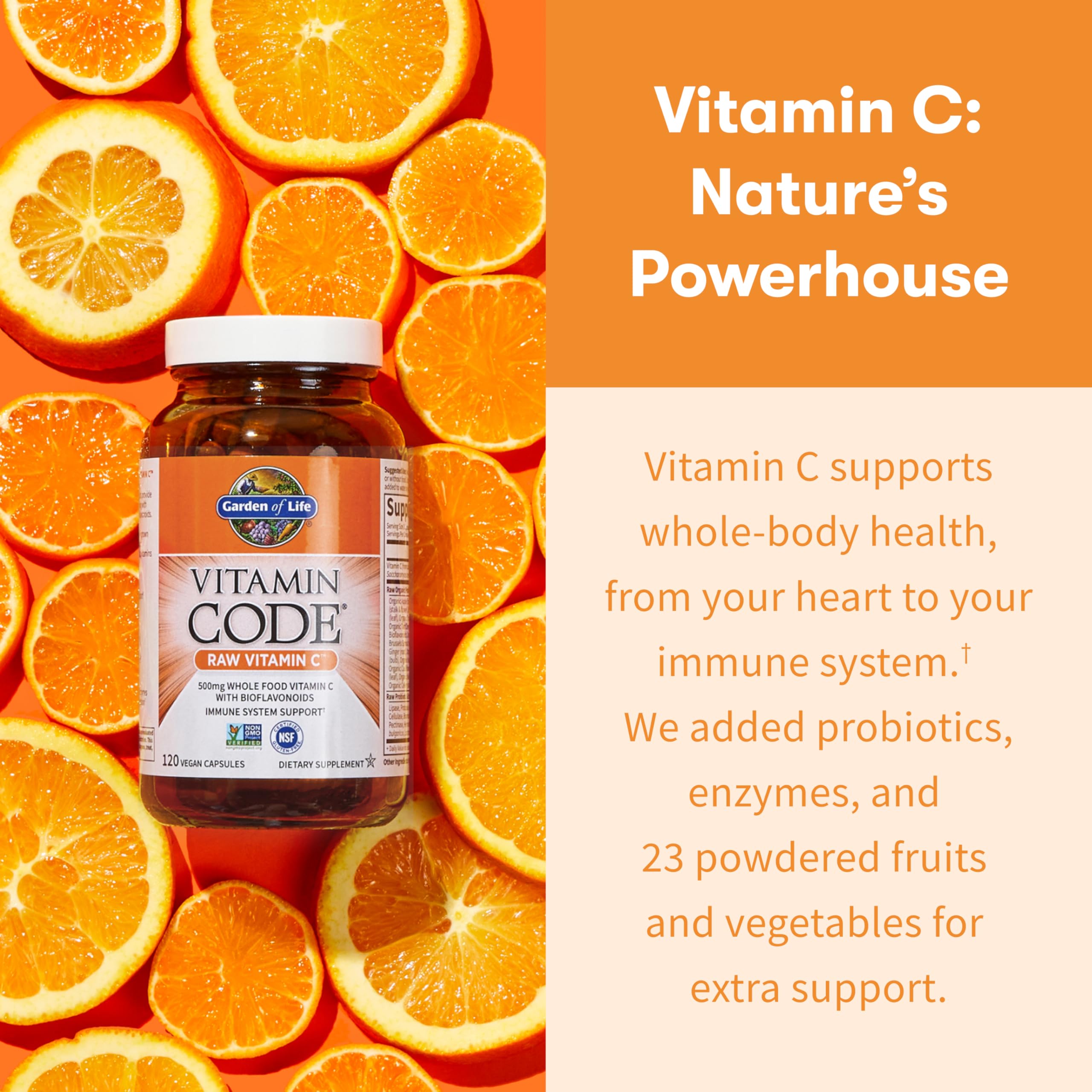 Garden of Life Vitamin Code Raw Vitamin C: probióticos y enzimas para digestión saludable