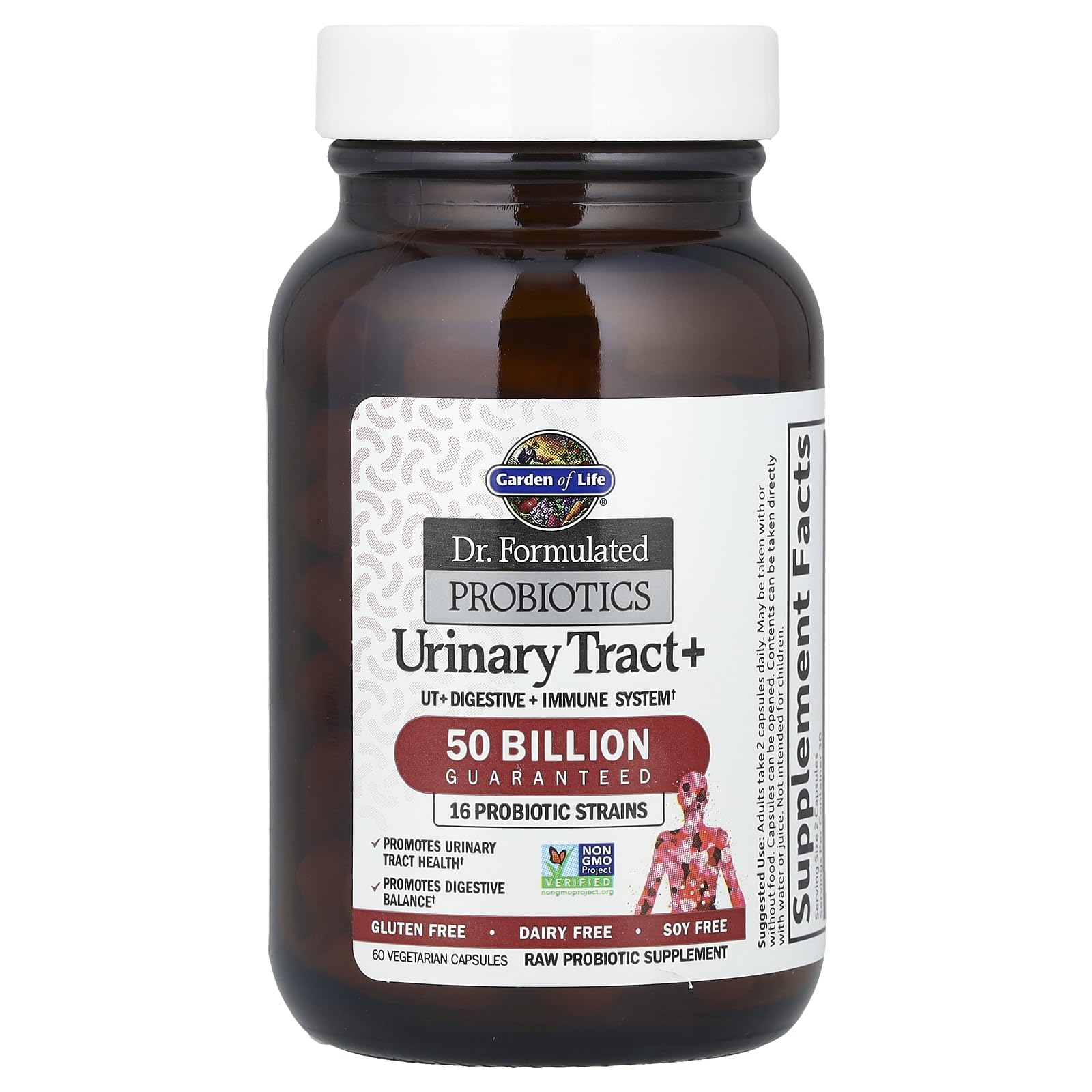 Garden of Life Urinary Tract+ – cápsulas vegetarianas, formato cómodo para la rutina diaria.