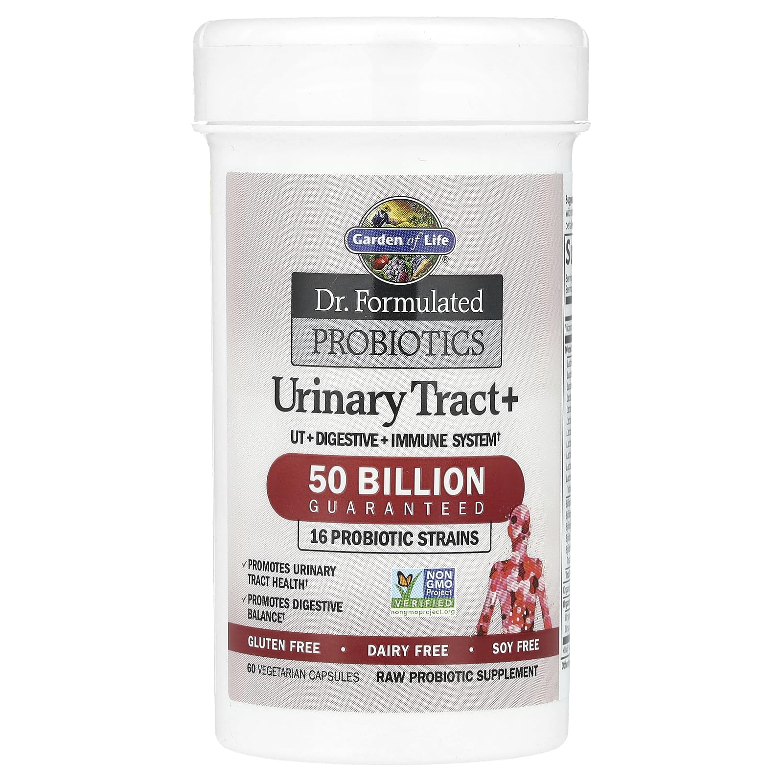 Garden of Life Urinary Tract+ vitamina D3 para soporte inmunitario diario.