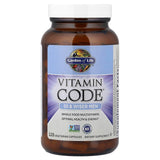 Etiqueta natural y colorida de Garden of Life Vitamin Code 50 & Wiser para confianza.
