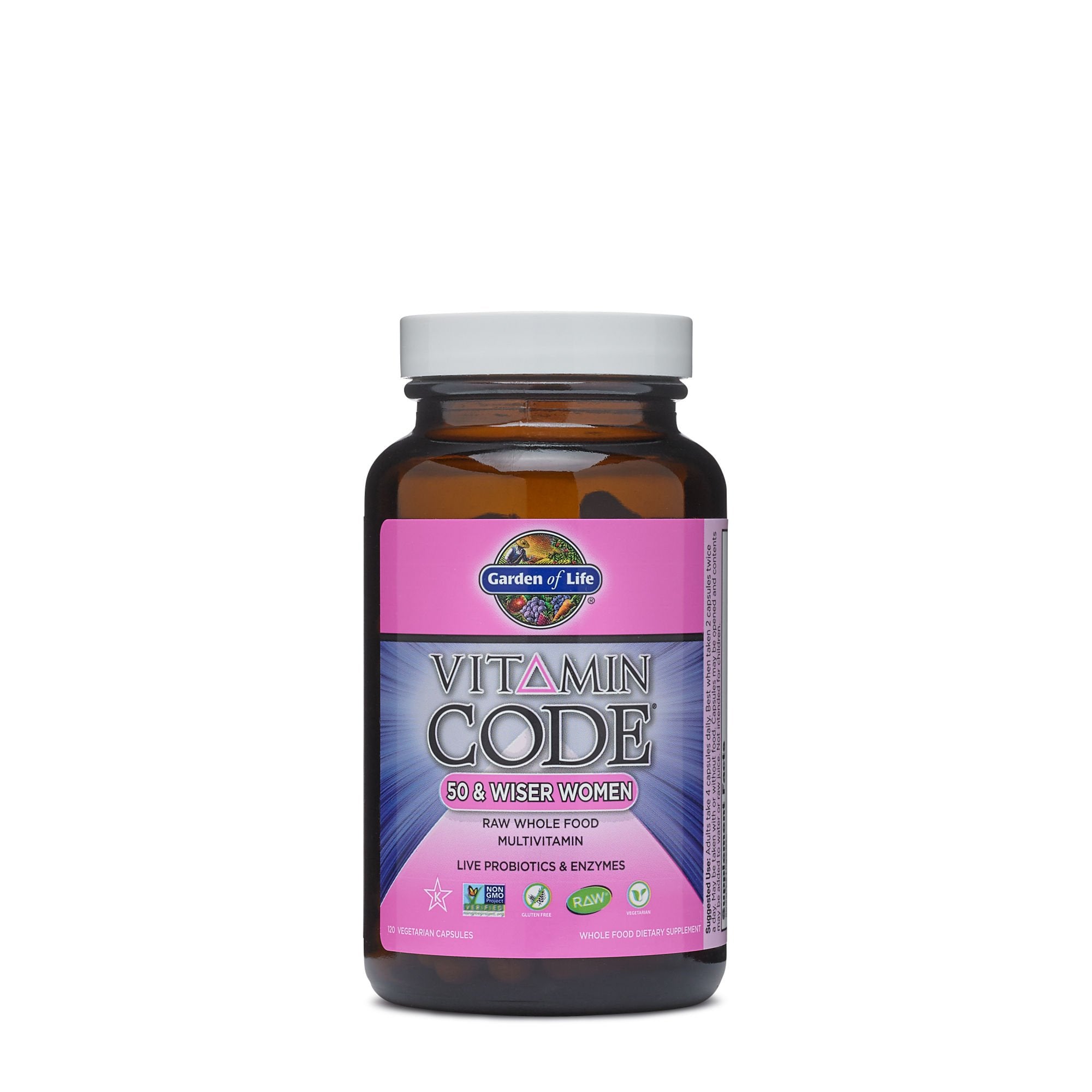 Garden of Life Vitamin Code 50 Wiser para mujeres, botella derramando: apoyo nutricional diario