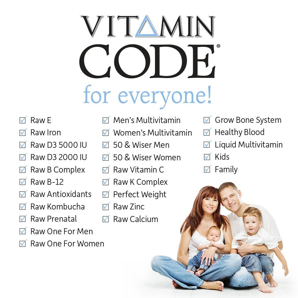 Garden of Life Vitamin Code 50 y Wiser, crudo y de alimentos enteros, sin aditivos.