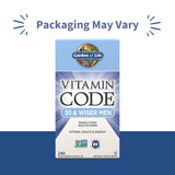 Garden of Life Vitamin Code 50 y Wiser, frasco de 240 cápsulas para hombres.