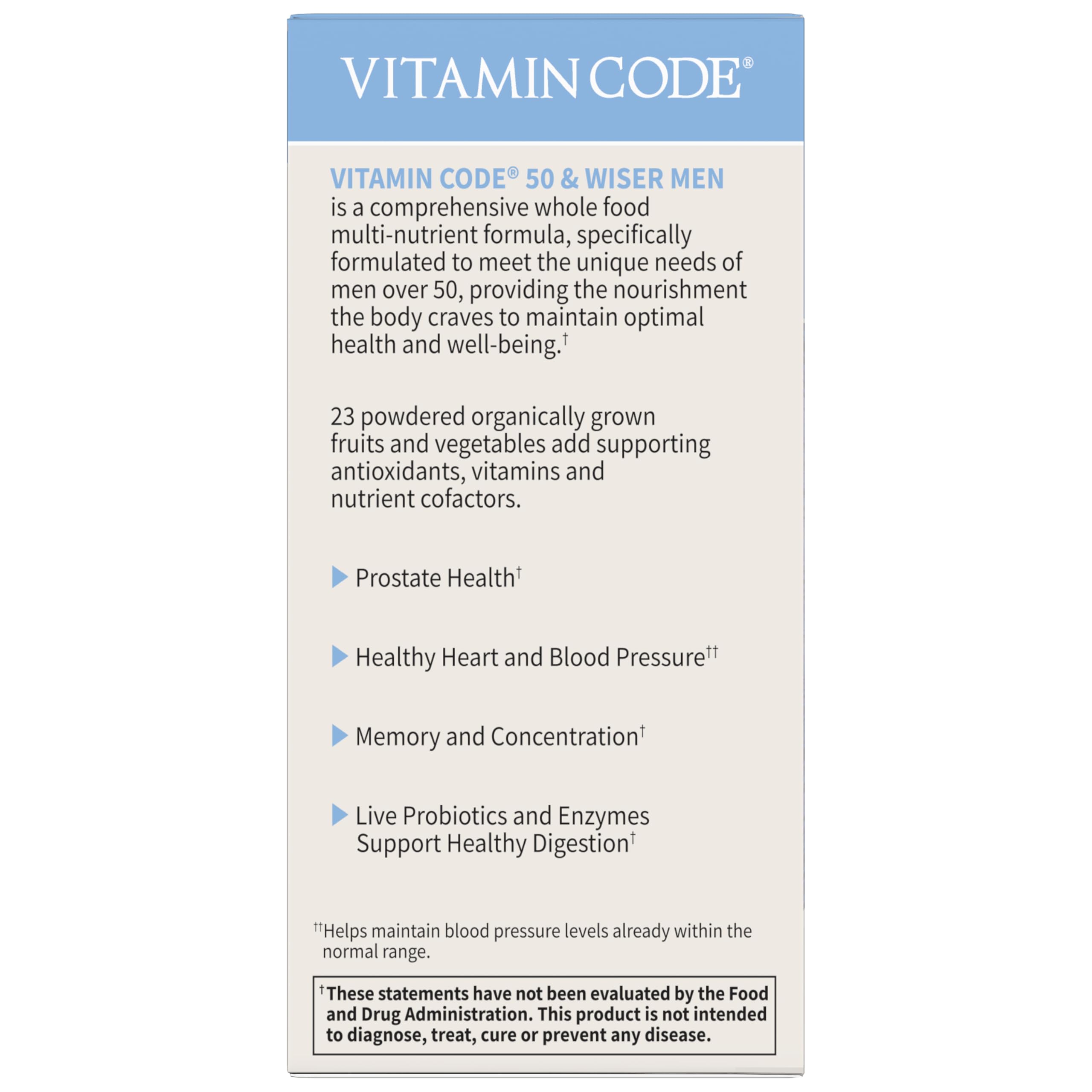 Garden of Life Vitamin Code 50 y Wiser, opción vegetariana para suplementación diaria.