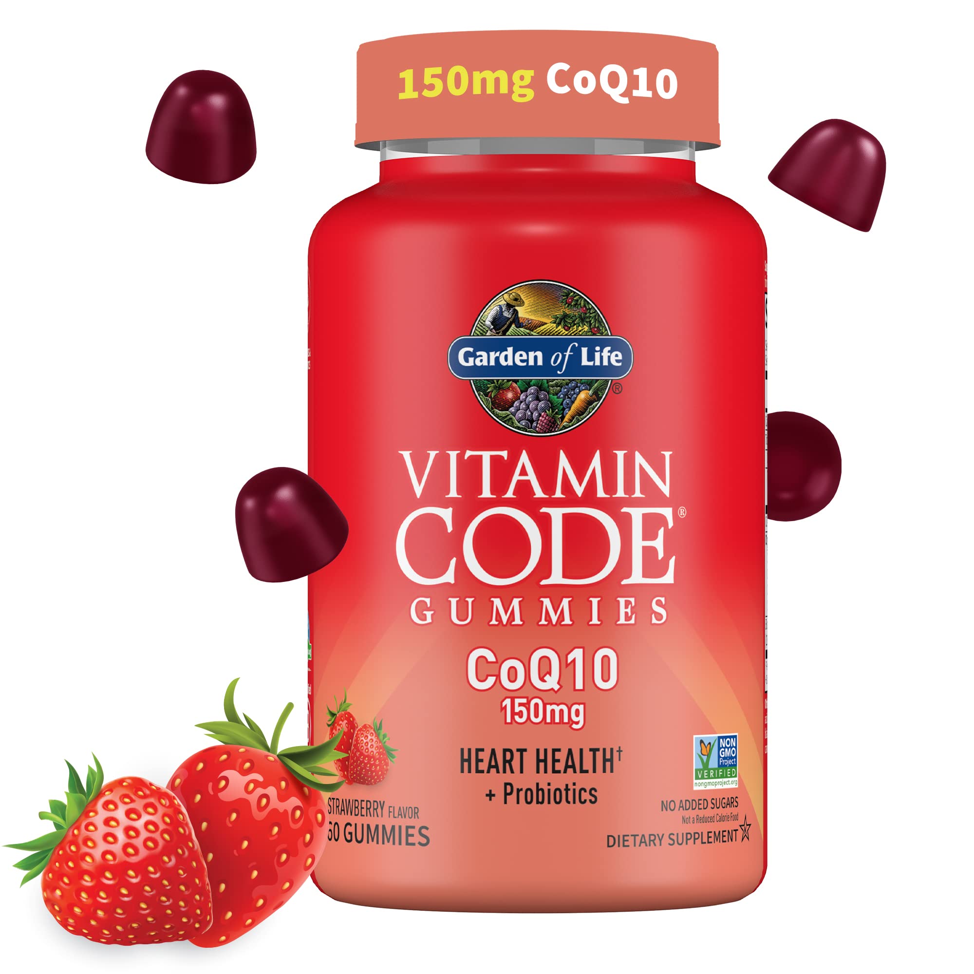 Gomitas de Garden of Life Vitamin Code CoQ10, sabor fresa, apoyo a la salud cardíaca