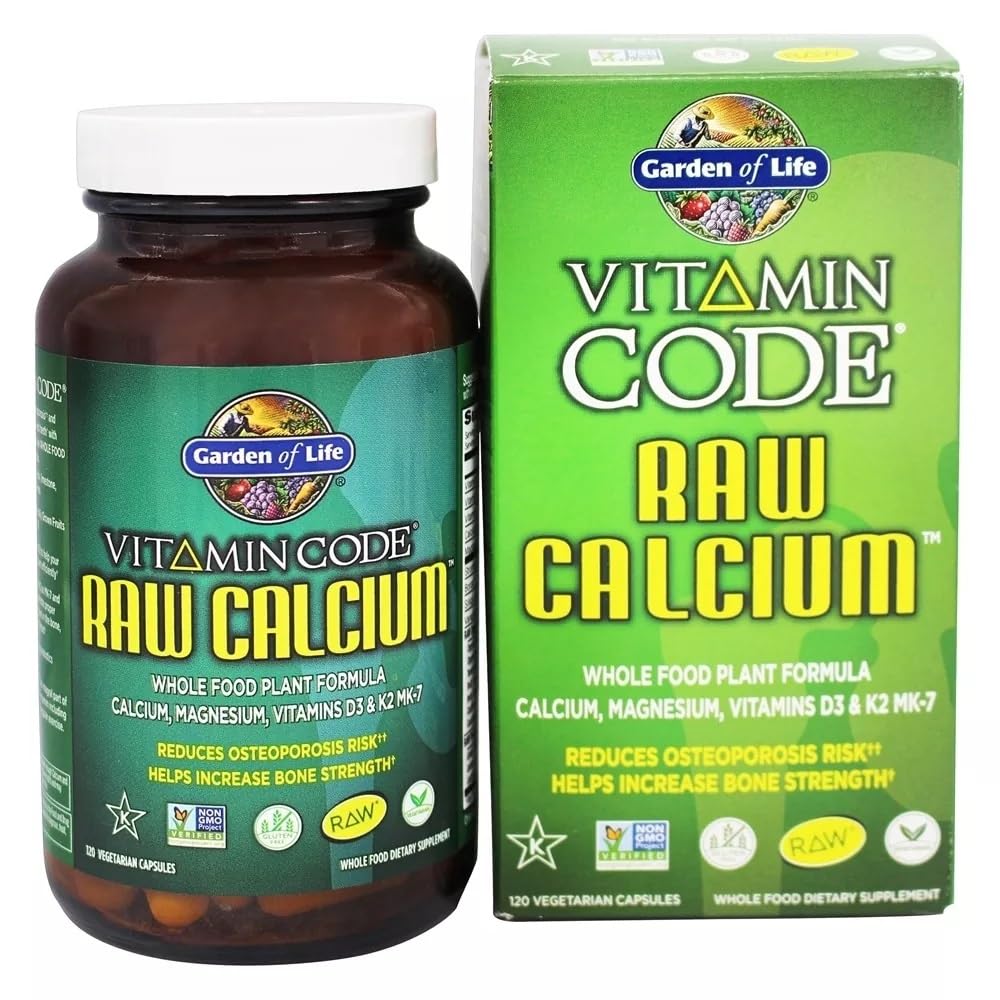 Garden of Life Vitamin Code RAW Calcium: cápsulas de calcio vegetal para salud ósea