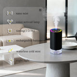 Difusor GARTO con iluminación ambiental activada por sonido para ambientes relajantes.