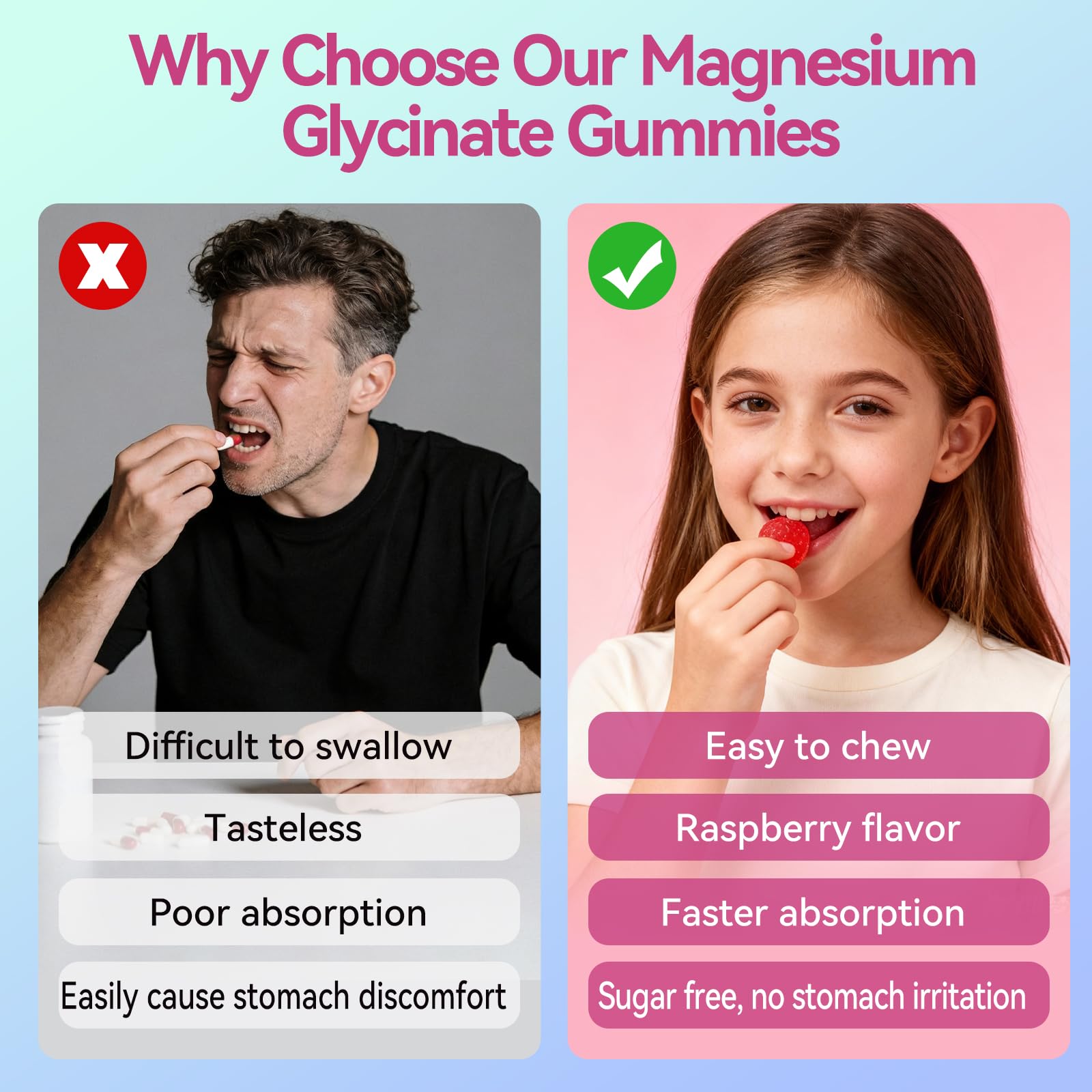 GASEBEAR gominolas magnesio 400 mg, sabor frambuesa para rutina vespertina