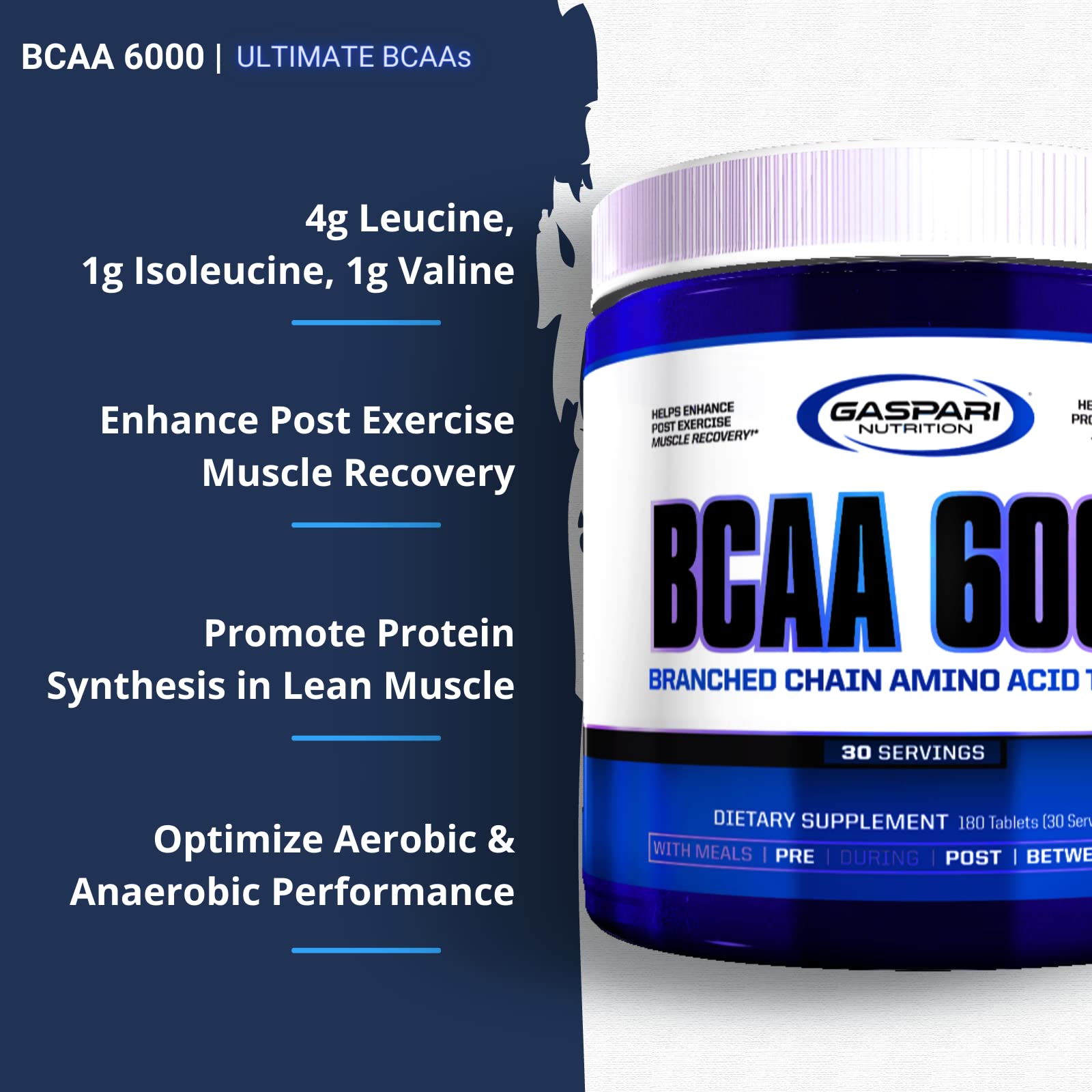 AminoMax8000 tableta de Gaspari Nutrition para uso diario y soporte de proteínas.