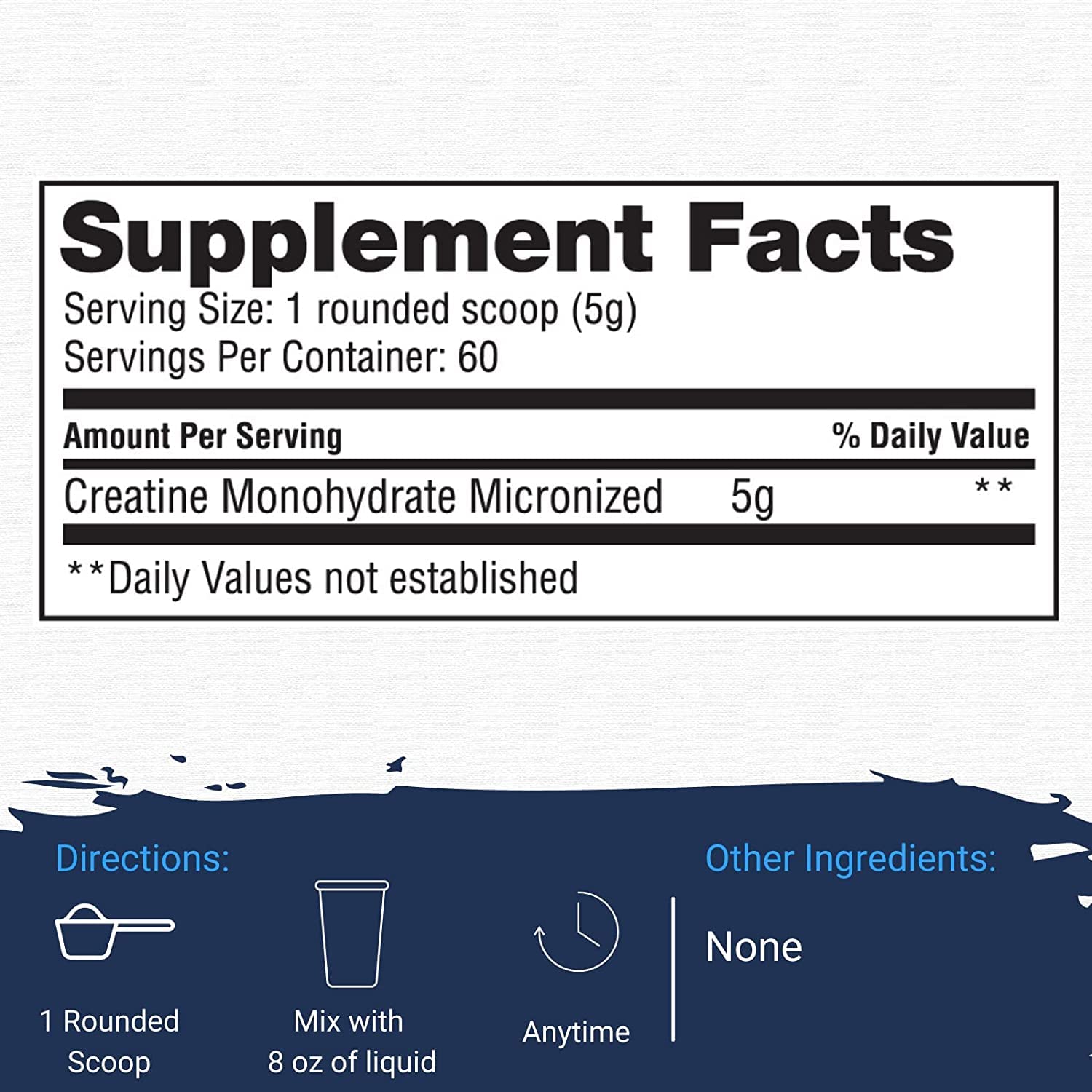 Gaspari Creatina Monohidrato sin sabor, ideal para uso diario en rutinas de fuerza.