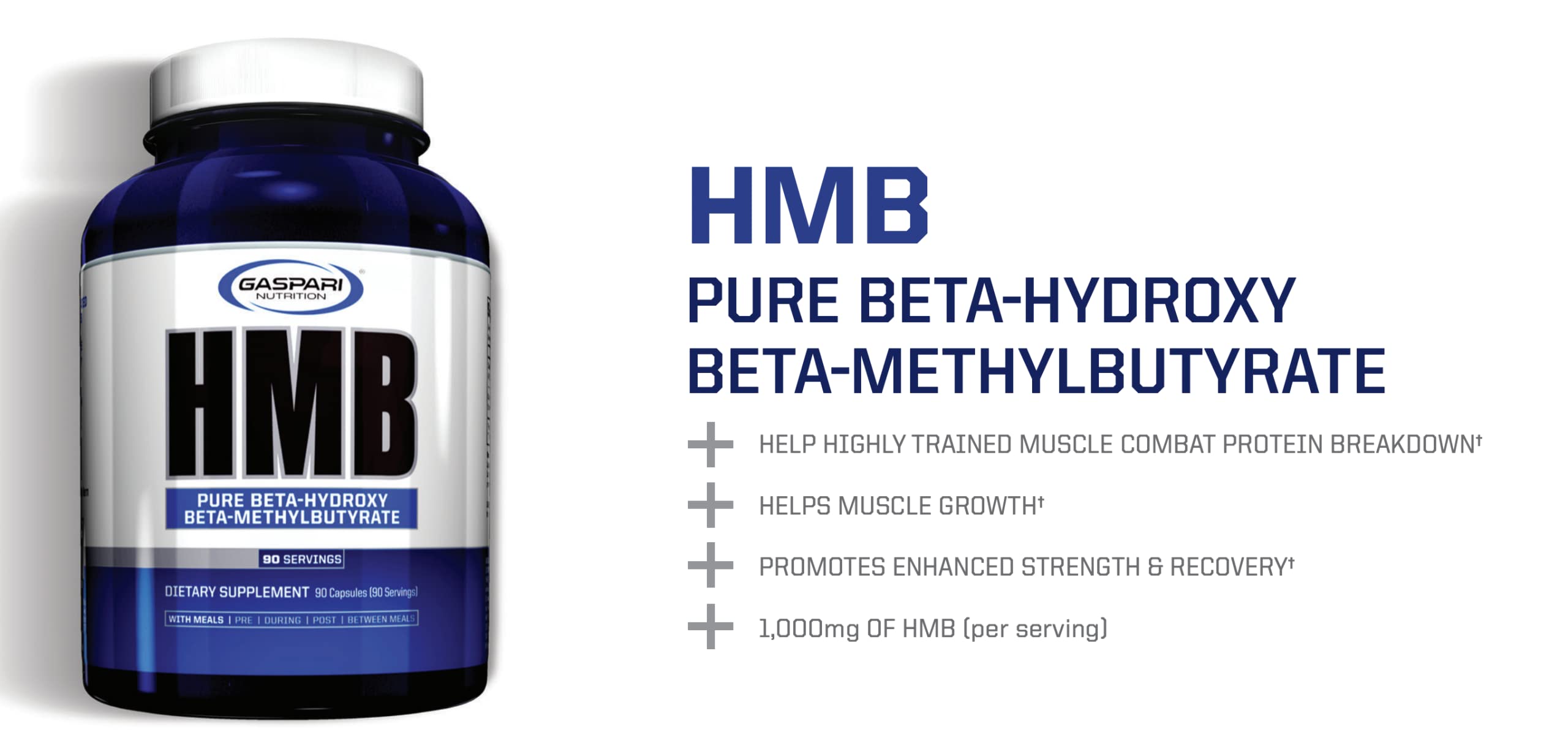 Gaspari Nutrition HMB-cápsulas: formato práctico para tomar después del entrenamiento
