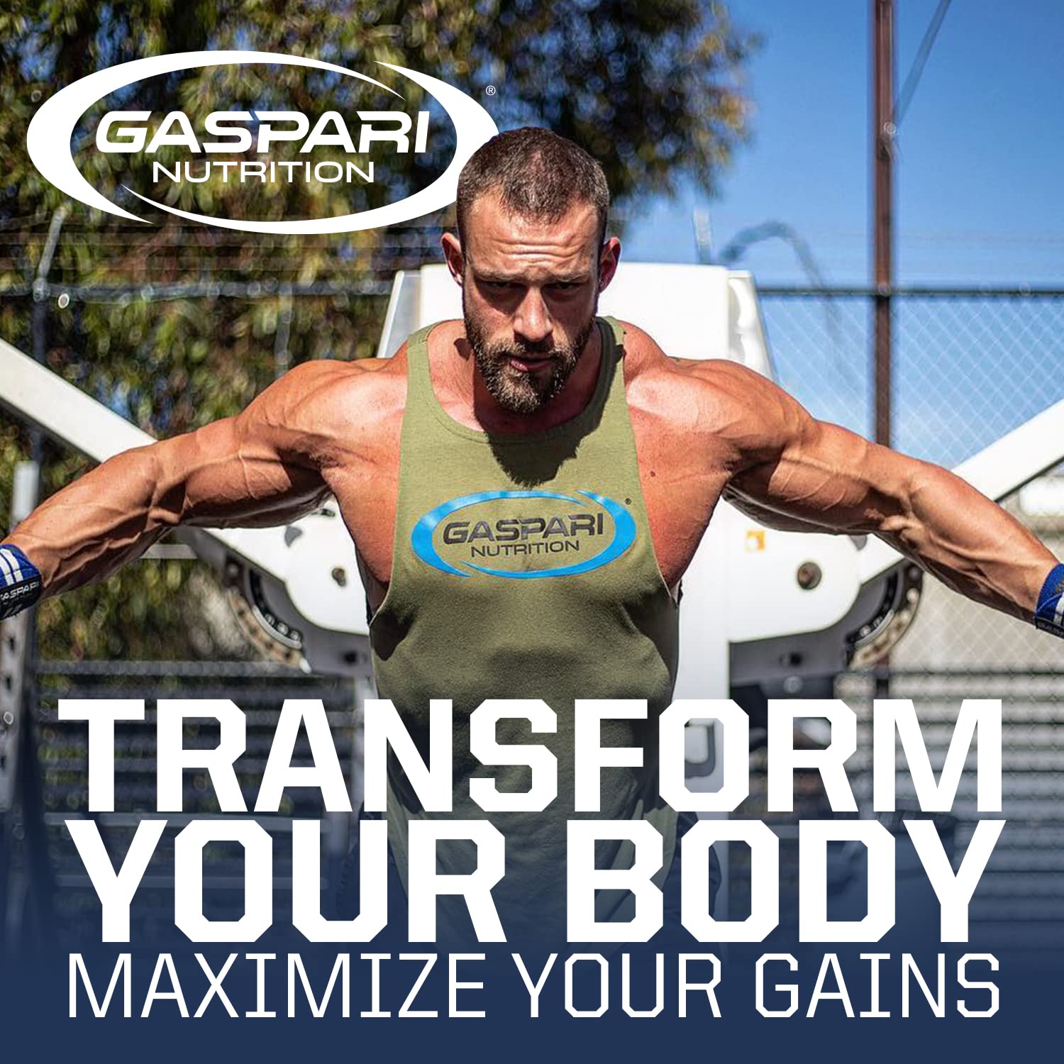 Gaspari Nutrition HMB en escena de entrenamiento para recuperación muscular