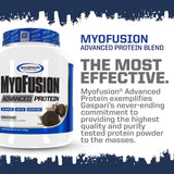 Gaspari Nutrition Myofusion Advanced Protein etiqueta frontal, sabor destacado