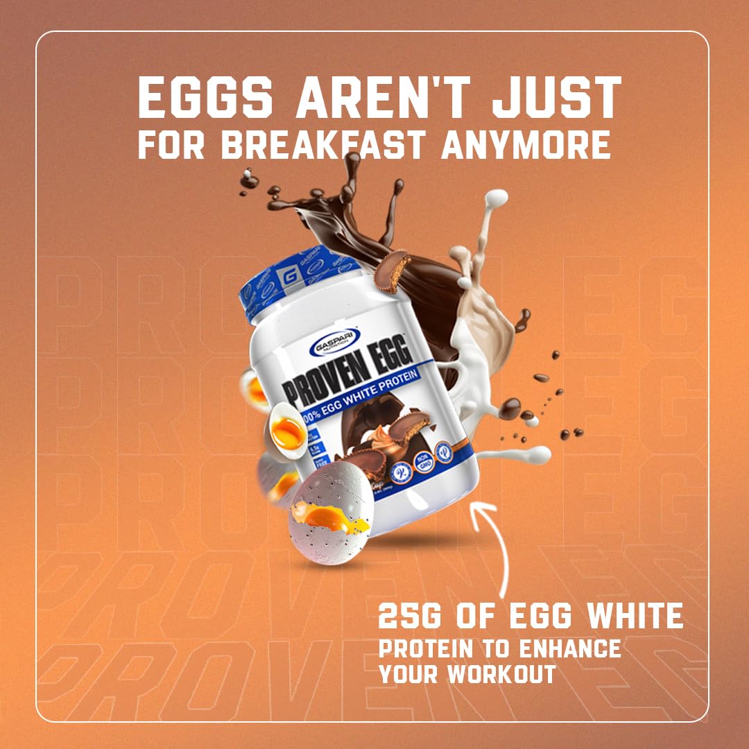 Gaspari Proven proteína clara de huevo 25 g por porción para entrenamiento posible.