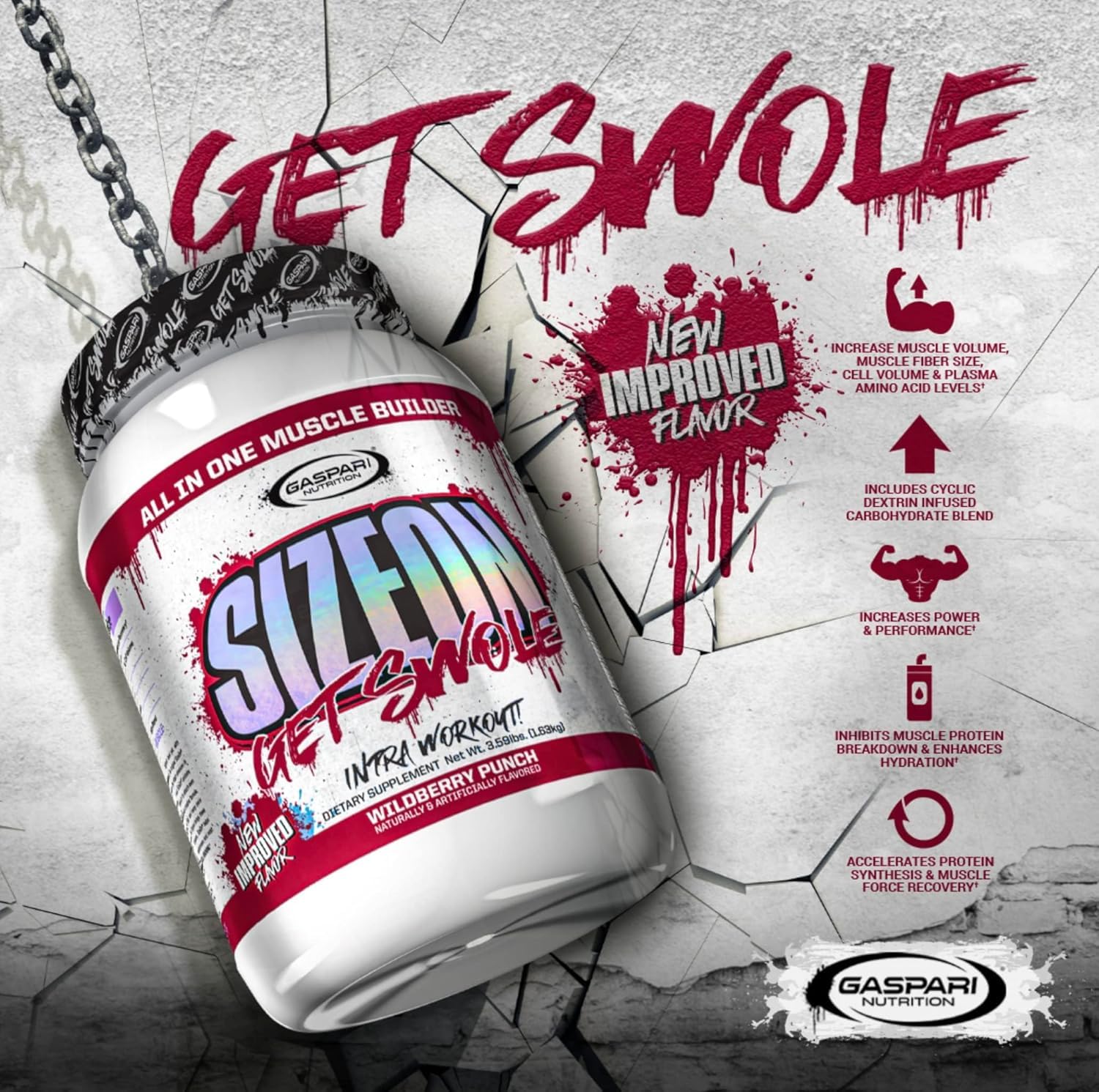 Gaspari SizeOn: mezcla en shaker, textura suave tras agitar.
