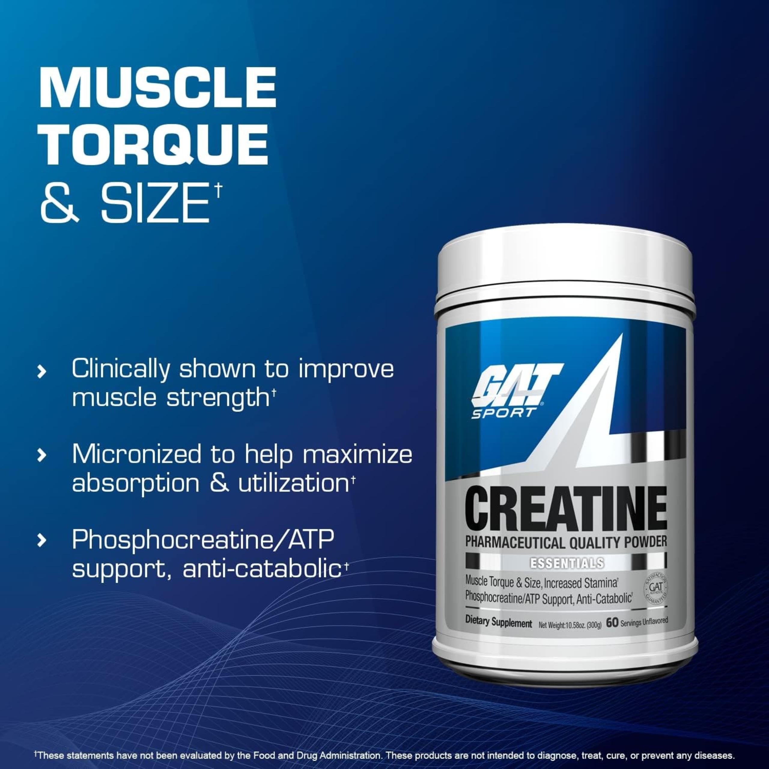 GAT SPORT Creatina Monohidratada dosis diaria fácil para apoyo nutricional.
