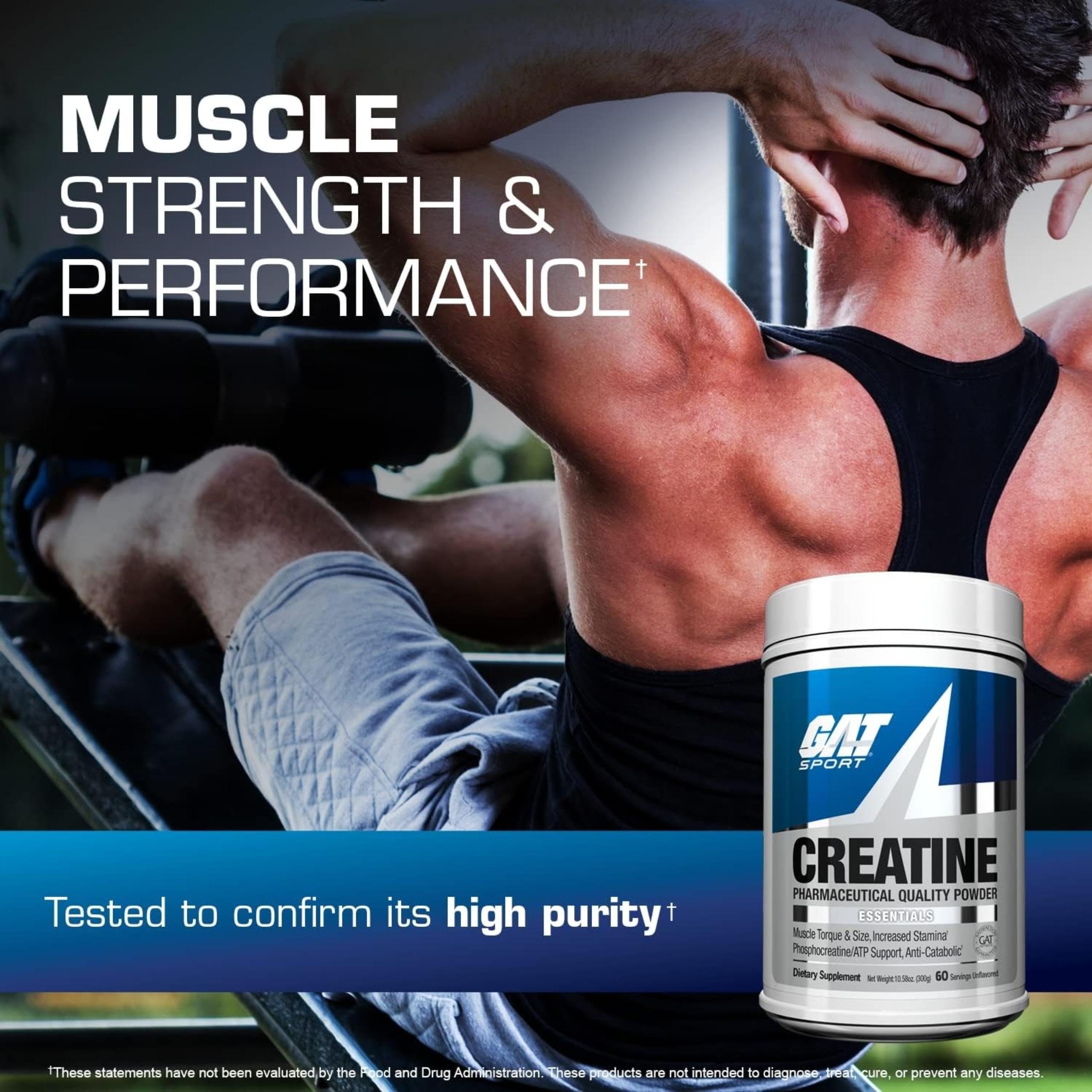 GAT SPORT Creatina Monohidratada mezcla en vaso para mayor resistencia durante series.