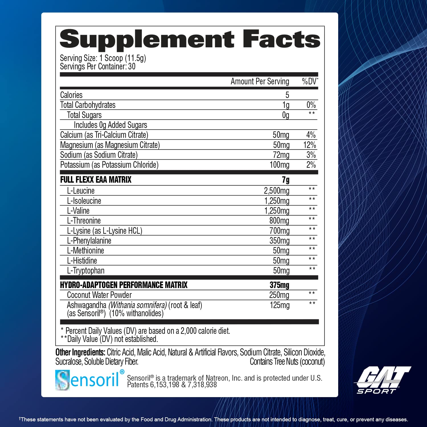 Bebida de entrenamiento GAT SPORT Flexx EAAs con sabor Naranja Guayaba.