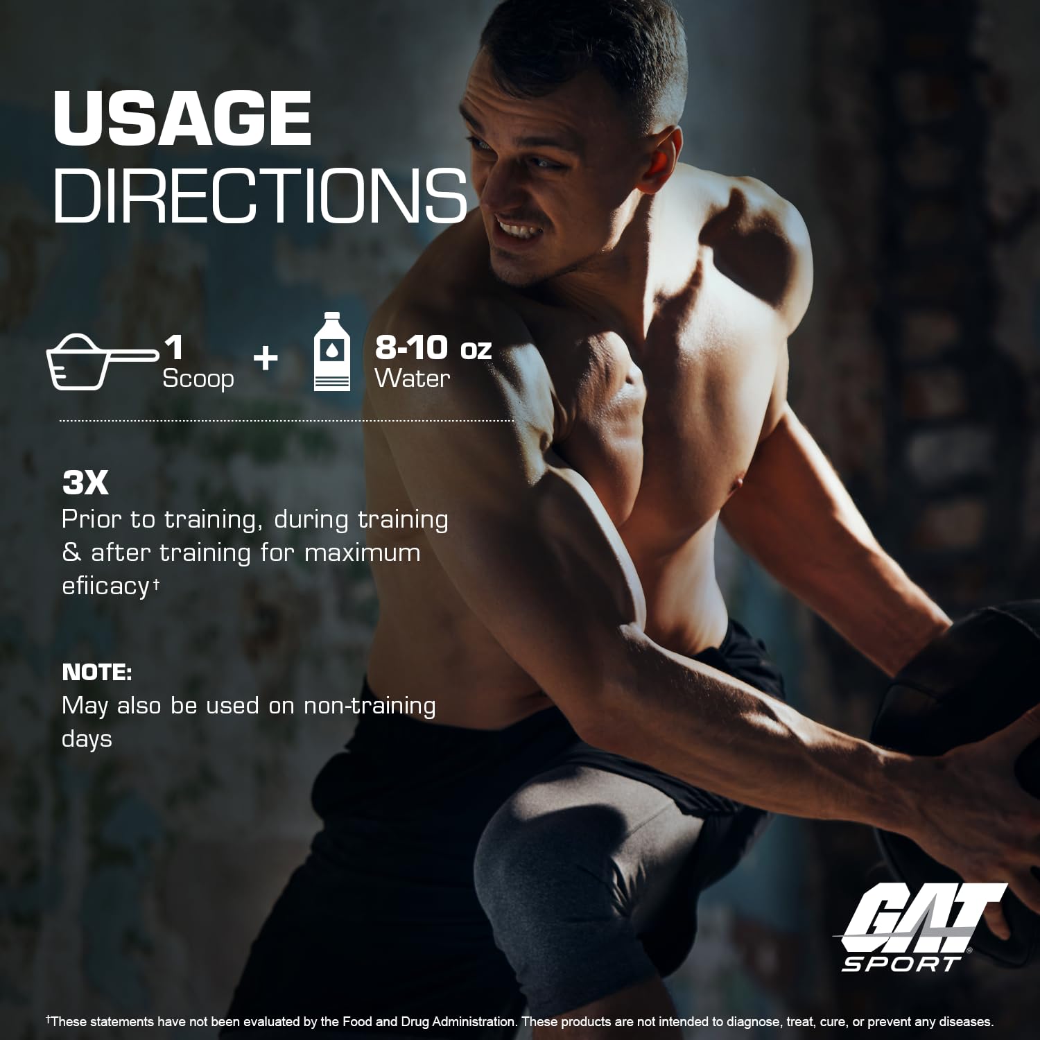 Etiqueta de GAT SPORT Flexx EAAs con aminoácidos esenciales en primer plano.