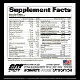Etiqueta detallada de GAT SPORT Multi + Test, información clara para elegir nutrientes
