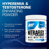 GAT SPORT Nitraflex, etiqueta frontal destacando Nitrosigine y dosis.