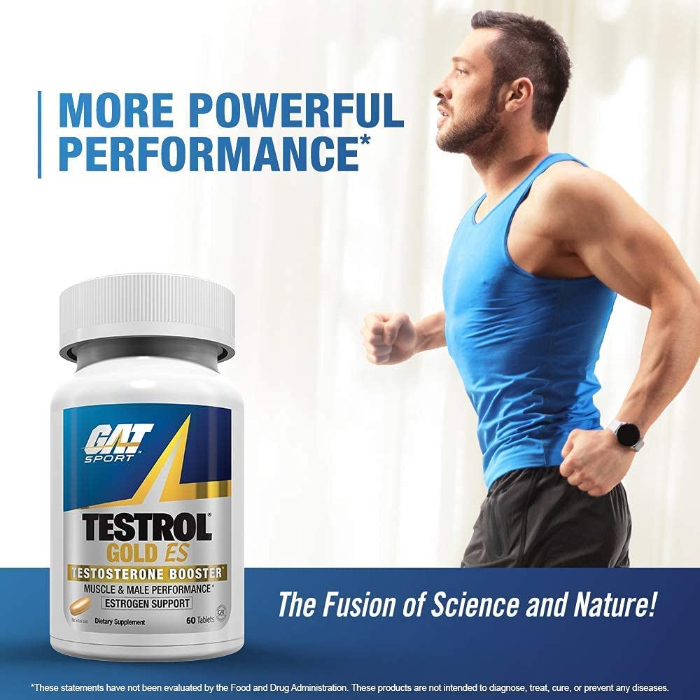 Caja de Testrol Gold ES con 60 tabletas y balance hormonal potencial