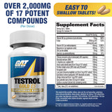 Etiqueta de Testrol Gold ES con lista de ingredientes y balance hormonal potencial