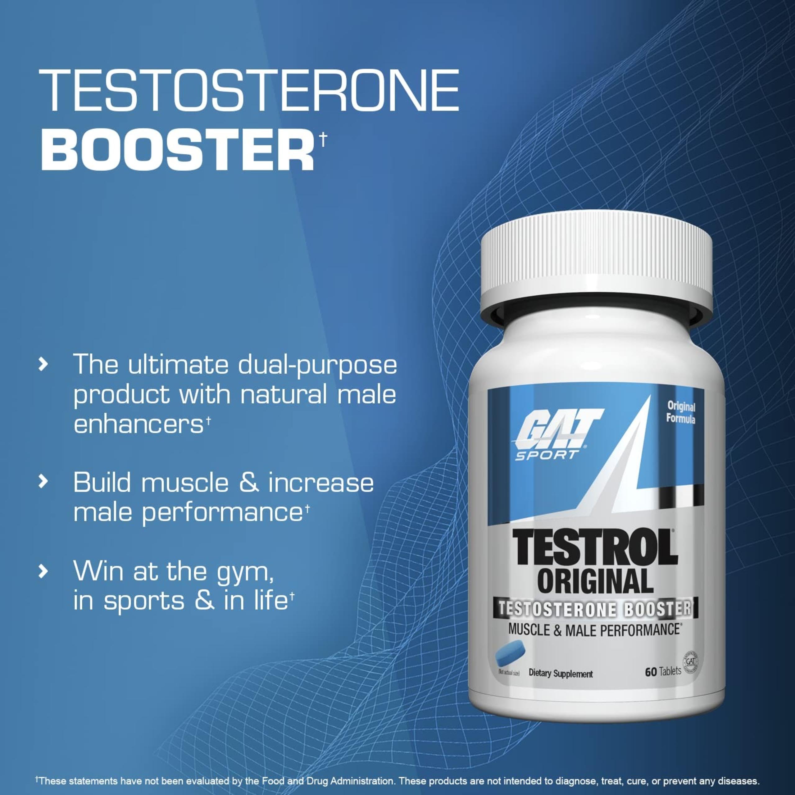 GAT SPORT Testrol etiqueta frontal: información clara sobre ingredientes de alta potencia.