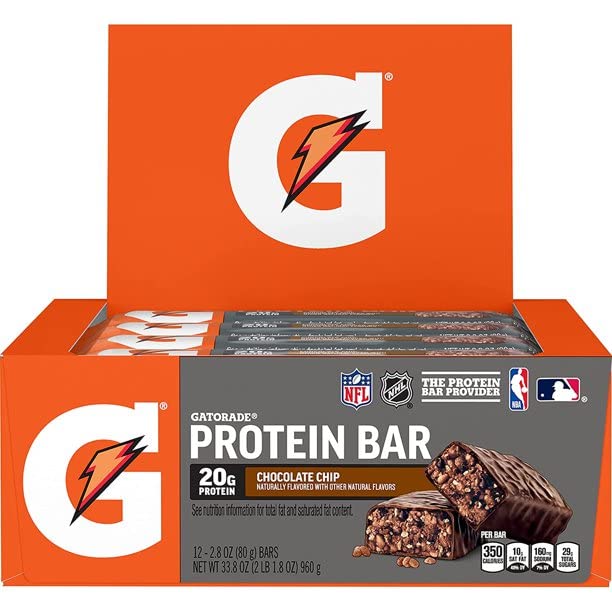 Gatorade Whey Protein Recover Bar en empaque de 12 barras, práctico para uso diario