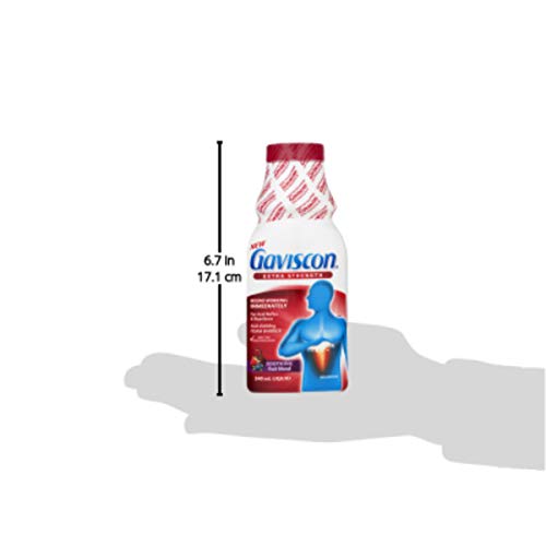 Gaviscon Extra Strength Líquido Fruta, sabor fruta; opción práctica para molestias de reflujo.