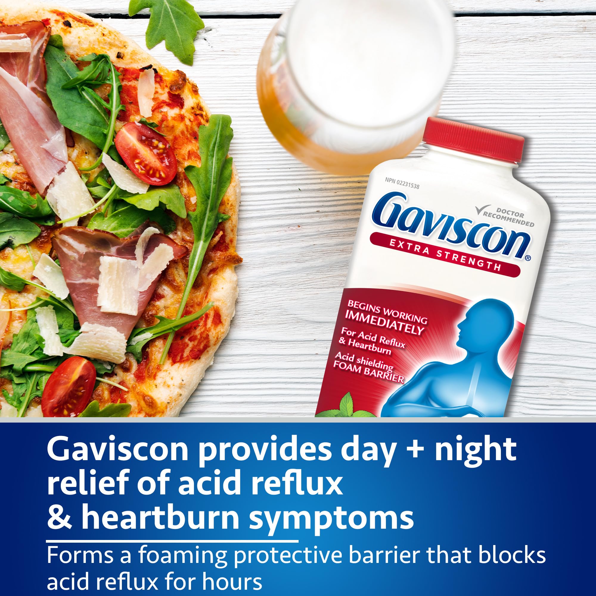 Gaviscon de Potencia Superior menta, libre de aluminio, lactosa y gluten