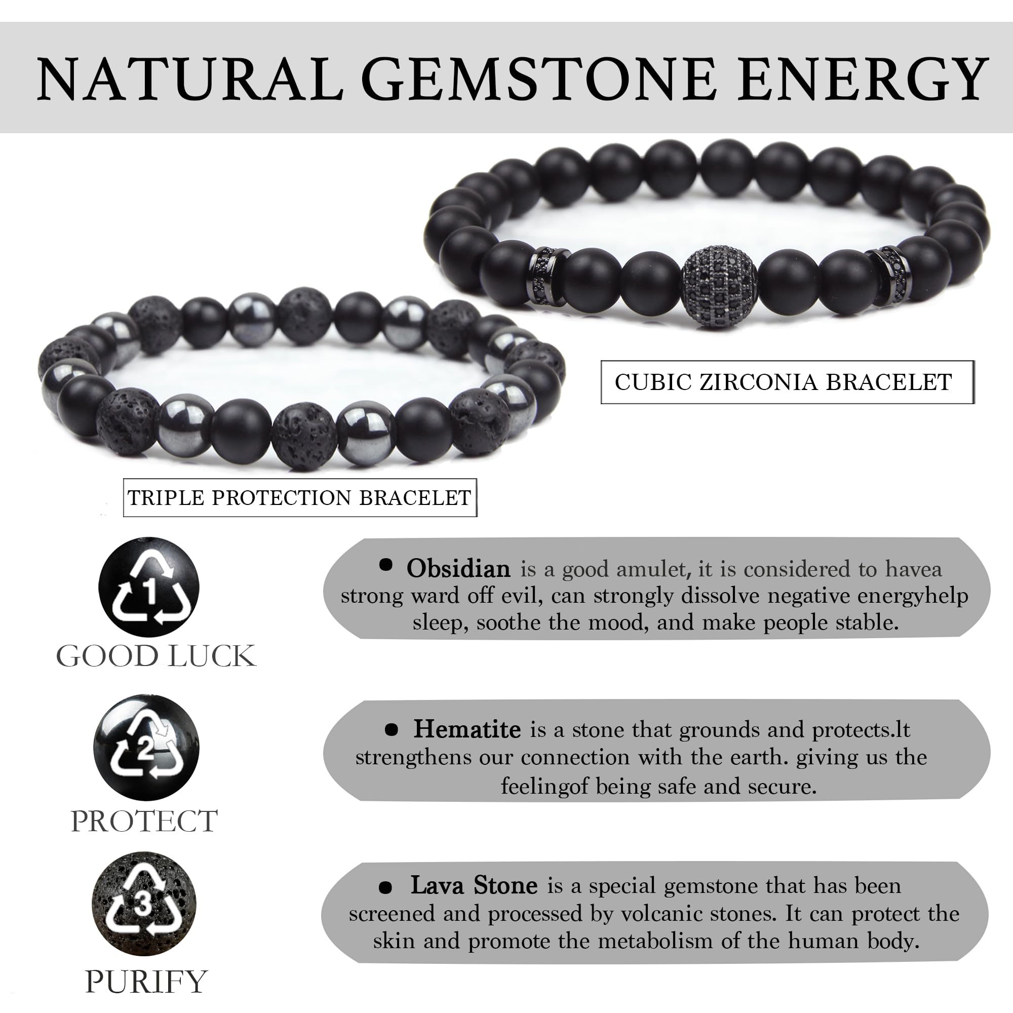 Pulsera GDLKPYHS de hematita para anclaje y equilibrio emocional.