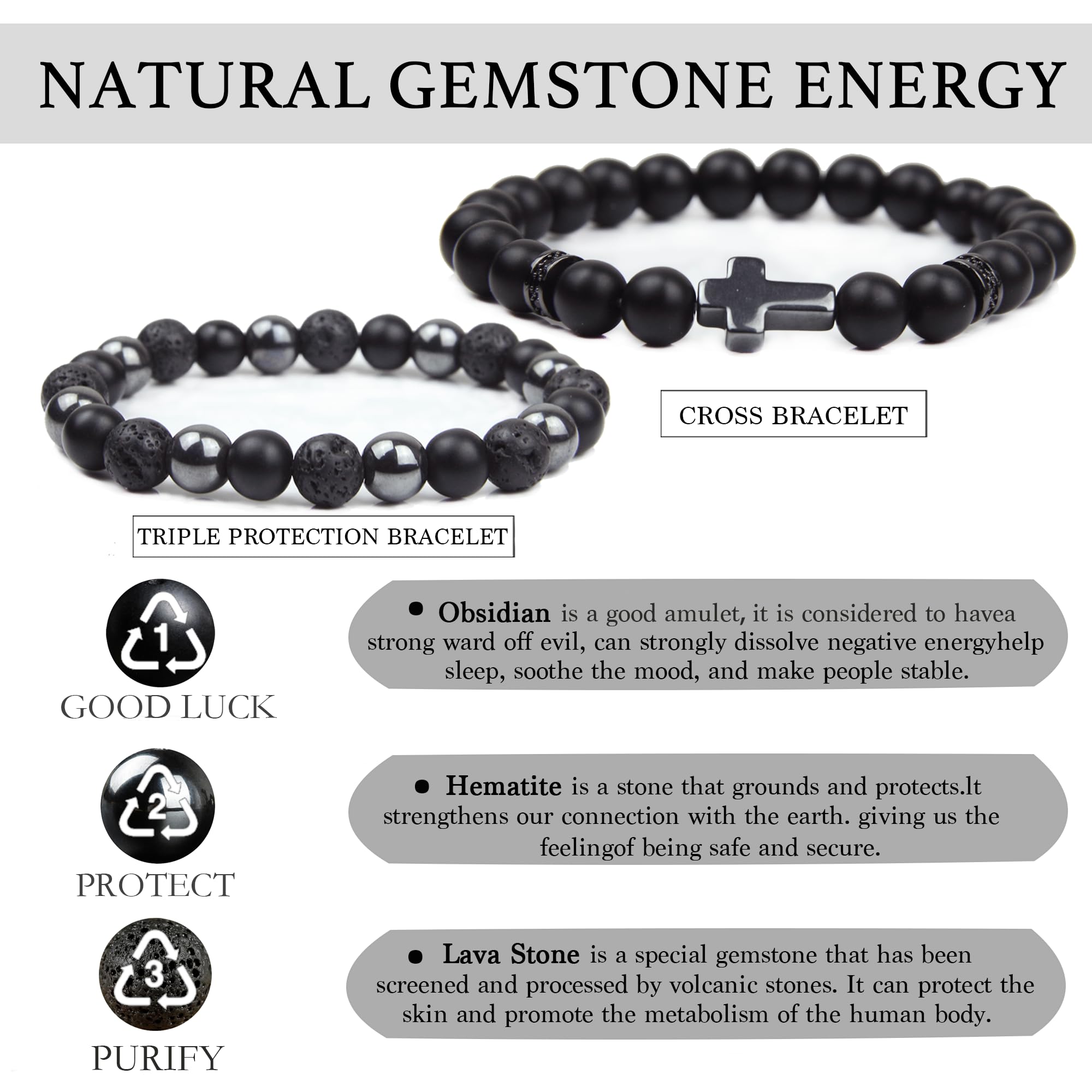 Piedra de lava de pulsera obsidiana, difusor natural para aroma.