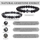 Piedra de lava de pulsera obsidiana, difusor natural para aroma.