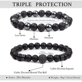 Pulsera GDLKPYHS con ónix negro para estilo sobrio y pulido.