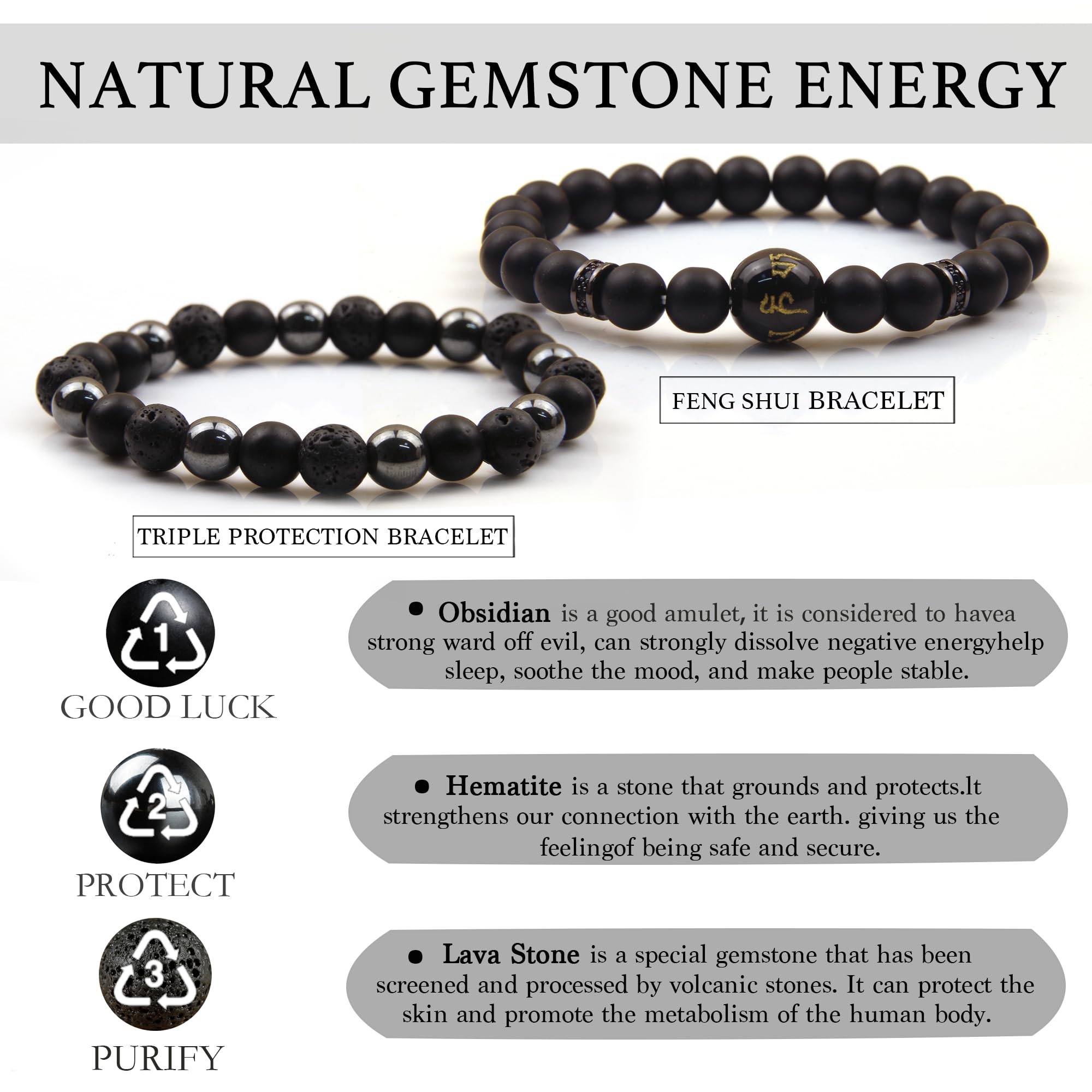 Pulsera GDLKPYHS con lava para difusor de aromas y uso diario.