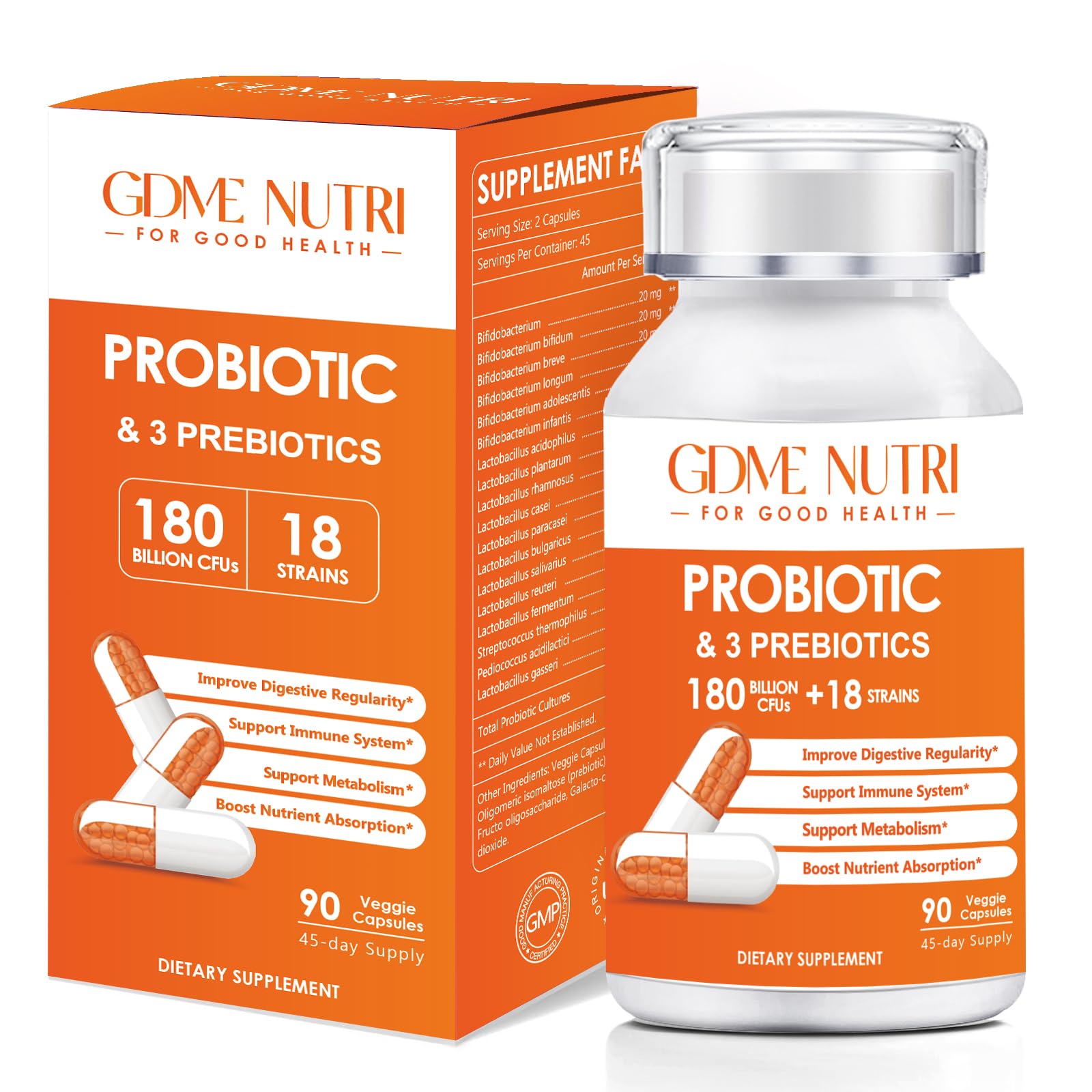 GDMENUTRI Probiotico-180b-capsulas: probióticos para la digestión diaria.