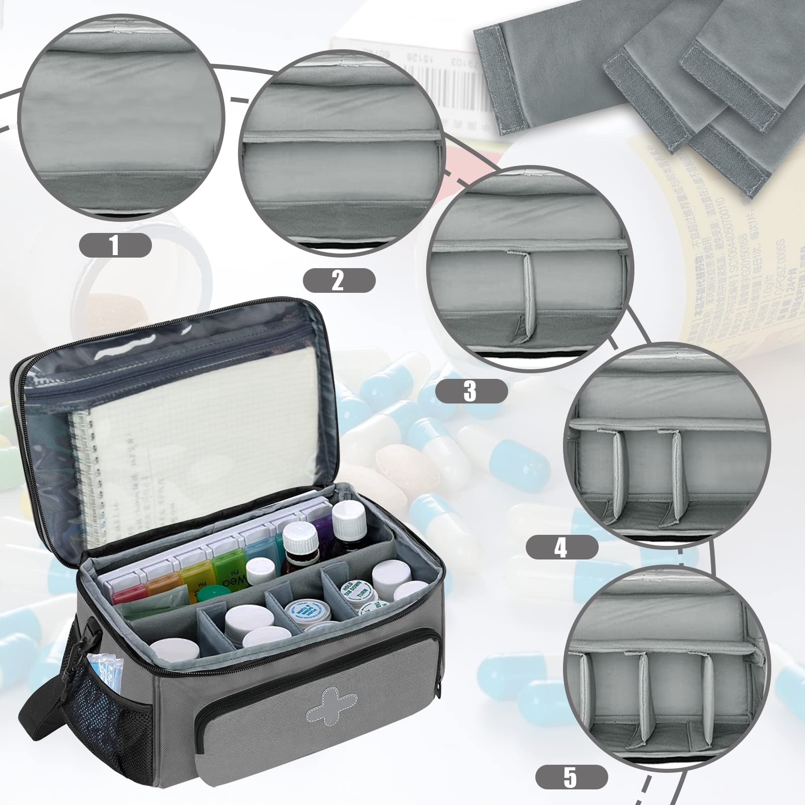GDNasist medicina, bolsa portátil incluida para llevar medicinas durante salidas.